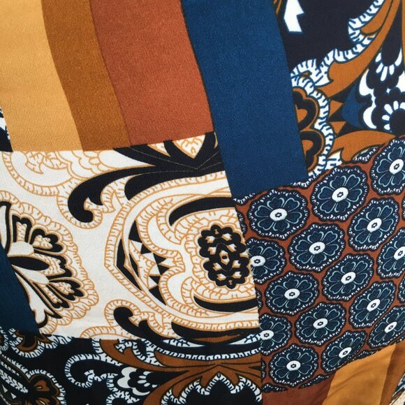 NWT POLLY PRINCESS Multicolor Patchwork Criss Cross Halter Neck JENNA Mini Dress - Picture 4 of 10